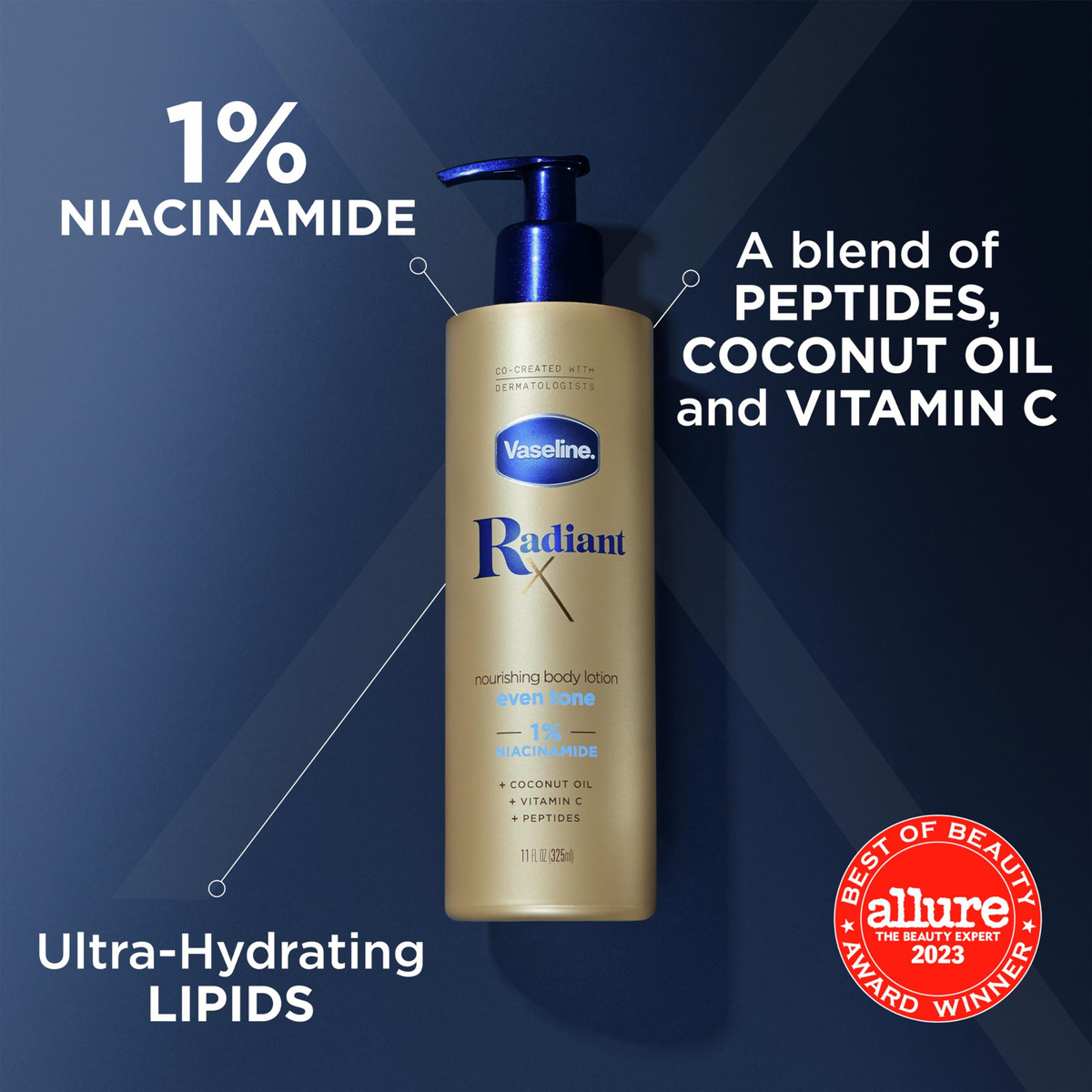 Loção Corporal Vaseline Radiant X Even Tone 325 Ml Com Niaci - Imagem 3