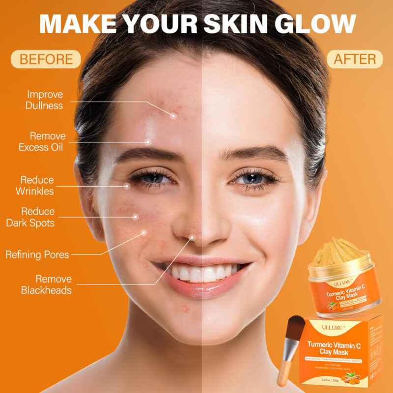 Máscara De Argila Ulluxe Turmeric Vitamina C Para Manchas Es - Image 3
