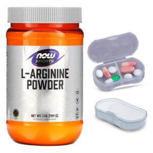 L-arginina Em Pó Now Foods Sports 454g + Porta Cápsulas