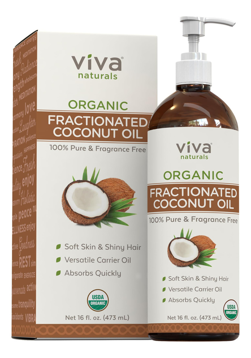 Óleo De Coco Orgânico Fracionado Viva Naturals Para Cabelo