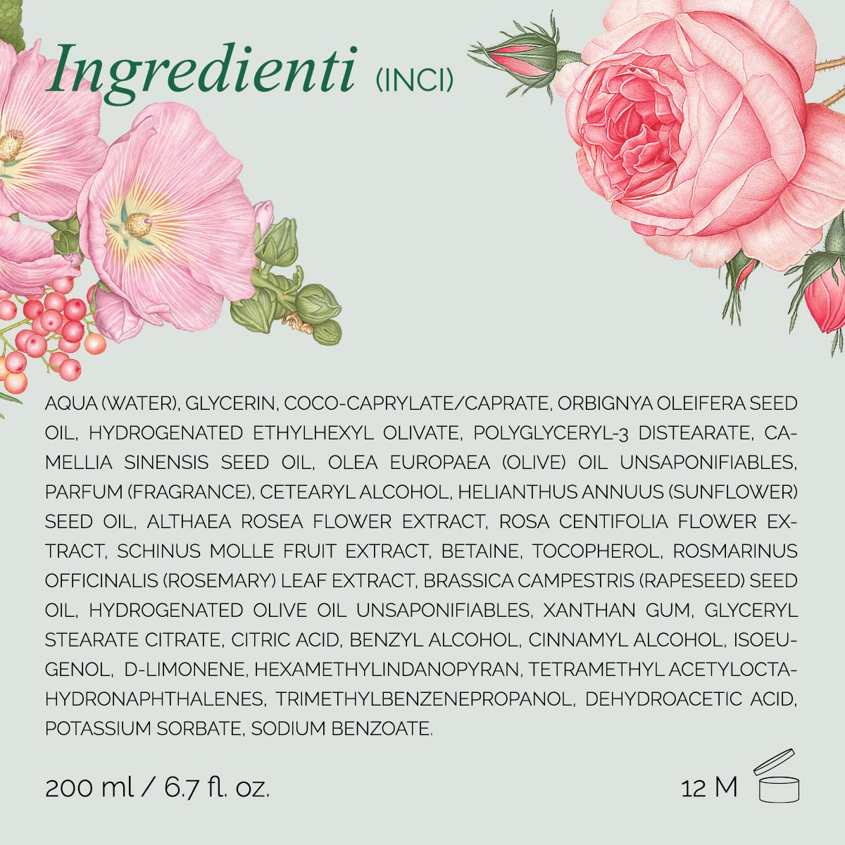 Creme Corporal L'erbolario 3 Rosa Hidratante Nutritivo 200ml - Imagem 2