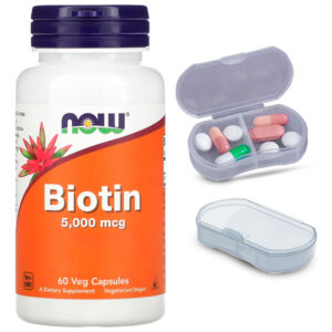 Biotina 5000mcg Now Foods 60 Cáps + Porta Cápsulas