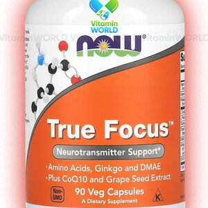 True Focus, Now Foods, 90 Cápsulas Veganas, Sem Sabor Sabor Without Flavor