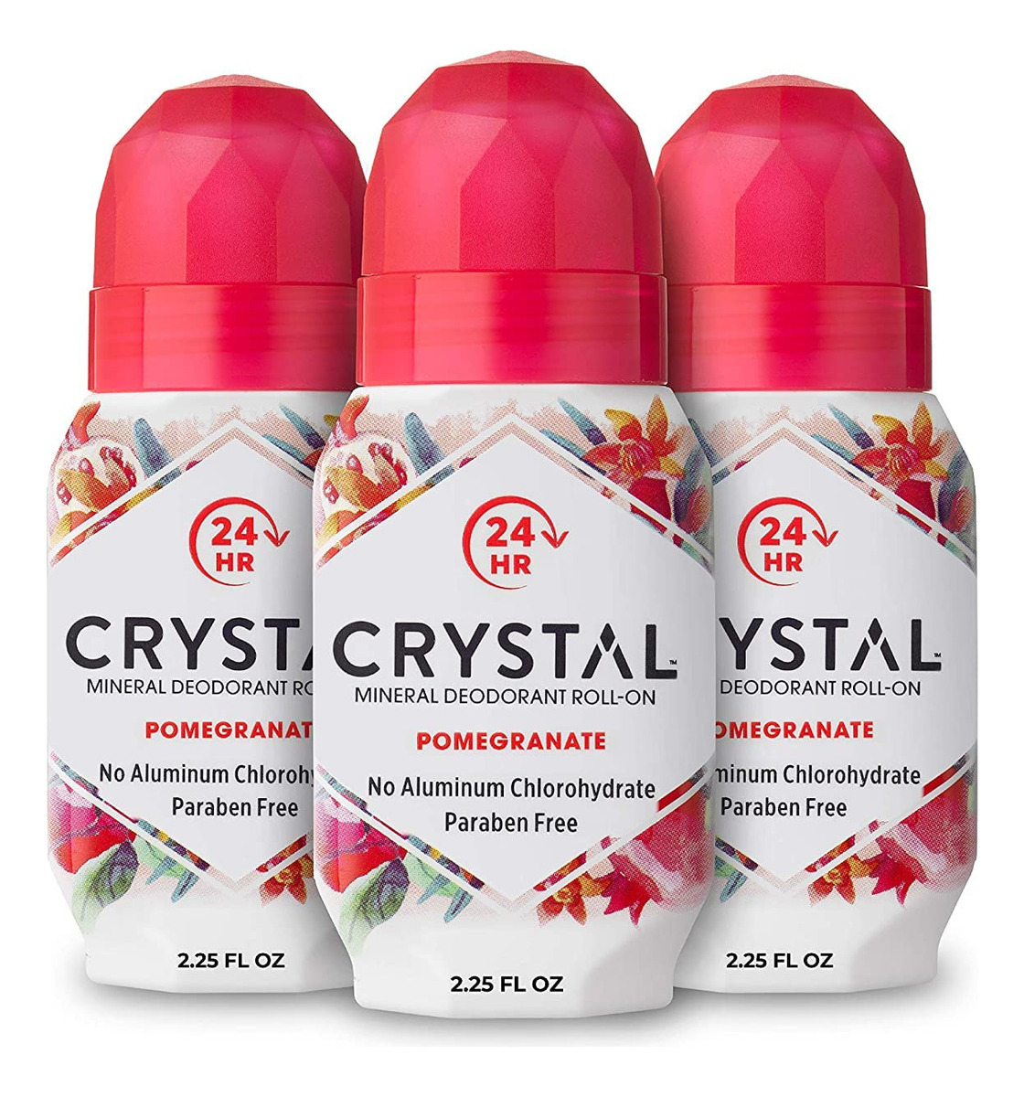 Desodorante Corporal Crystal Mineral Roll-on Pomegranate 66m