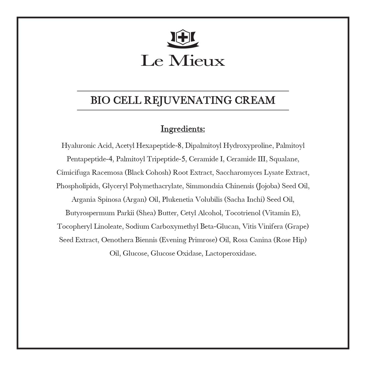 Creme Hidratante Le Mieux Bio Cell Rejuvenescedor 52ml - Imagem 5