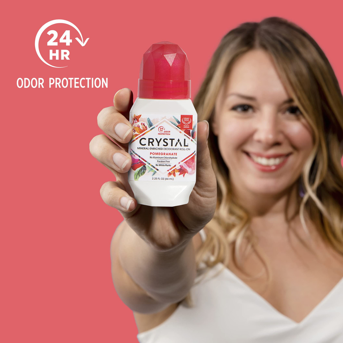 Desodorante Corporal Crystal Mineral Roll-on Pomegranate 66m - Imagem 3