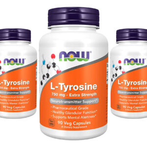 L-tirosina 750mg Now Foods L-tyrosine 90 Veg Caps 3un Sabor Sem Sabor
