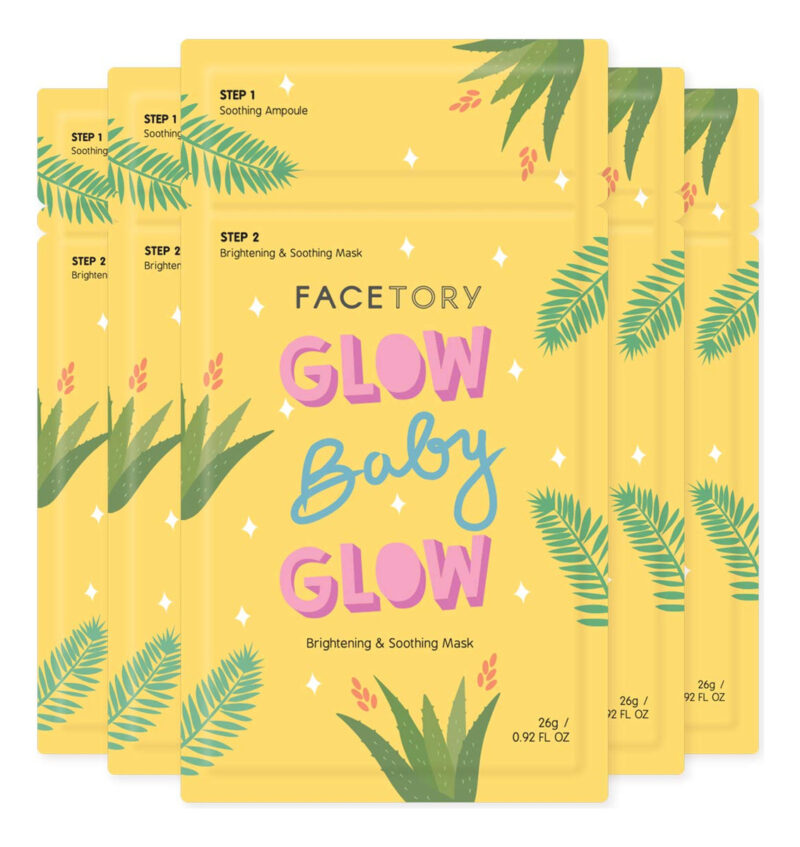 Máscara De Lençol Facetory Glow Baby Glow Com Niacinamida E