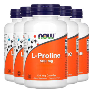 L-prolina 500mg Now Foods 120 Veg Caps Importado 5un