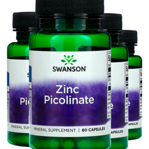 Picolinato De Zinco 22mg Swanson 60 Caps Importado 4un