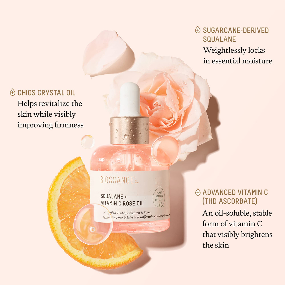 Óleo Biossance Mini Squalane + Vitamina C Rose Firming - Imagem 3