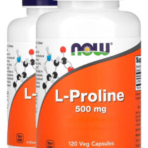 L-prolina 500mg 120 Veg Caps Importado 2un Now Foods