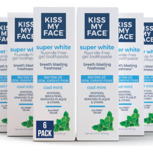 Pasta De Dente Kiss My Face Super White Gel 133ml, Pacote Co