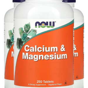 Cálcio E Magnésio 500/250mg 250 Tabs Importado 3un Now Foods