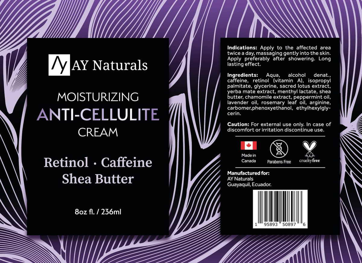 Creme Hidratante Ay Naturals Anticelulite Com Cafeína 250 - Imagem 2