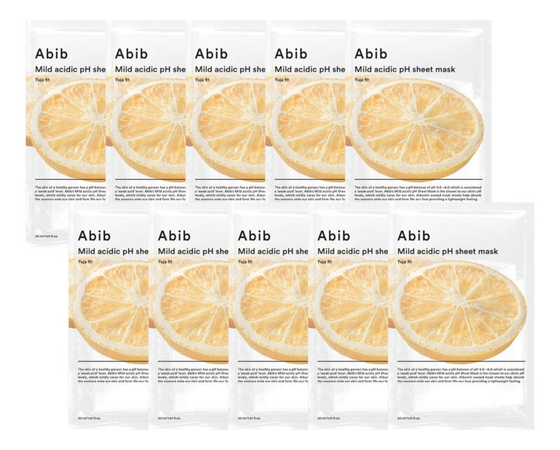 Máscara De Lençol Abib Mild Acidic Ph Yuja Fit Com Vitamina