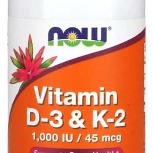 Now Foods Vitamina D3 1000ui + K2 45mcg 120 Caps - Eua / Imp Sabor Without Flavor