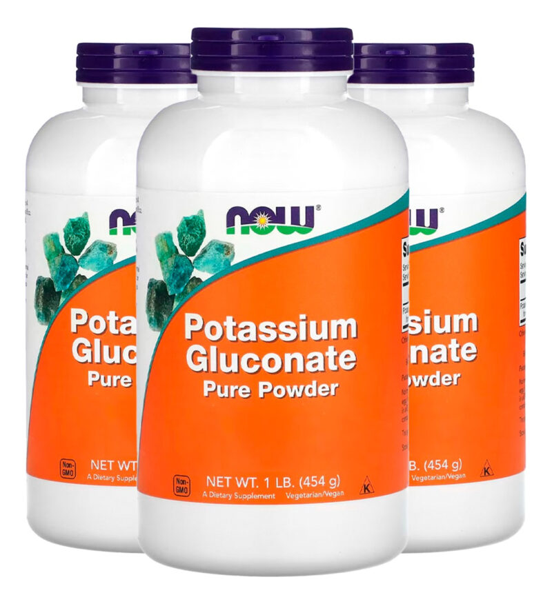 Potássio Gluconato Pó 454 Gramas Importado 3un Now Foods