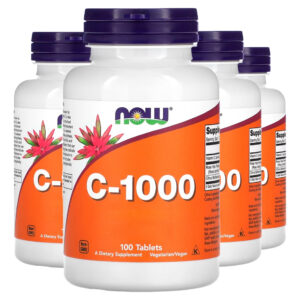 Vitamina C 1000mg+r. Mosqueta 100tab Importado 4un Now Foods