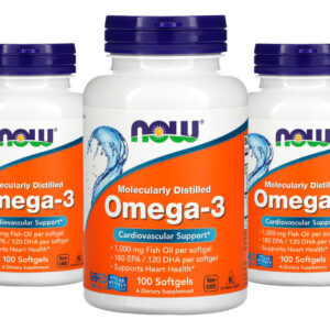 Ômega-3 Molecularmente Destilados Now Foods 100softgels 3un Sabor Sem Sabor