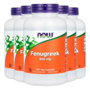 Feno-grego 500mg 250 Cáps Importado 5un Now Foods