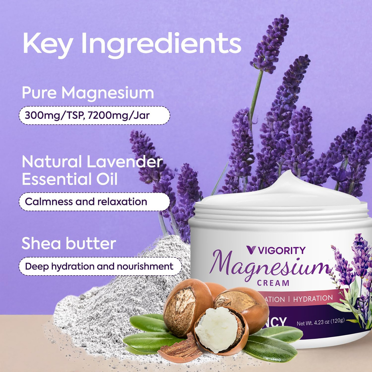 Creme De Magnésio Vigority Loção De Magnésio 125 Ml Com Lava - Imagem 3