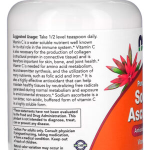 Ascorbato De Sódio 277g Puro Importado 5un Now Foods