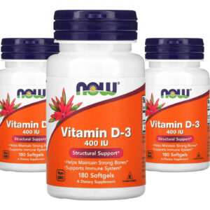 Vitamina D-3 Now Foods 400 Iu 180 Caps Softgels 5un