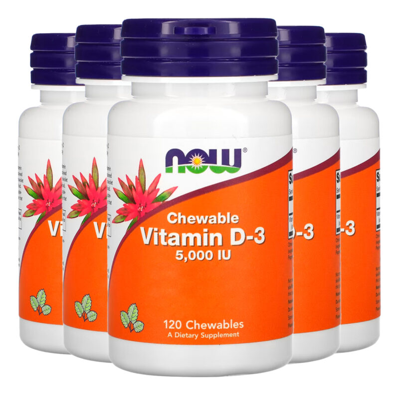 Vitamina D3 5000iu Now 120 Chewable Mastigável Importado 5un