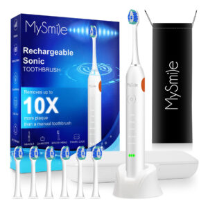Escova De Dentes Elétrica Mysmile Recarregável Sonic 48000vp