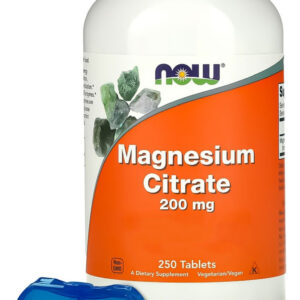 Citrato De Magnésio 200mg Now Foods 250 Tab + Porta Cápsulas