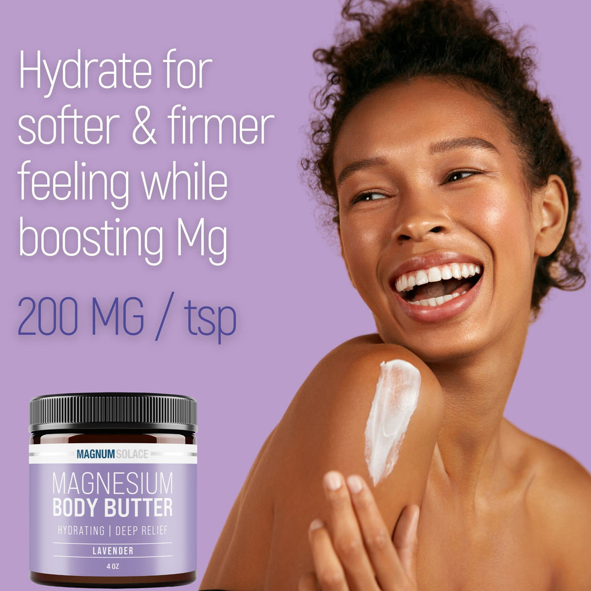 Manteiga Corporal De Magnésio Magnum Solace Levemente Perfum - Imagem 3