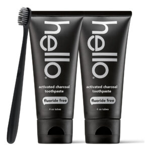 Pasta De Dentes E Escova De Dentes Hello Activated Charcoal