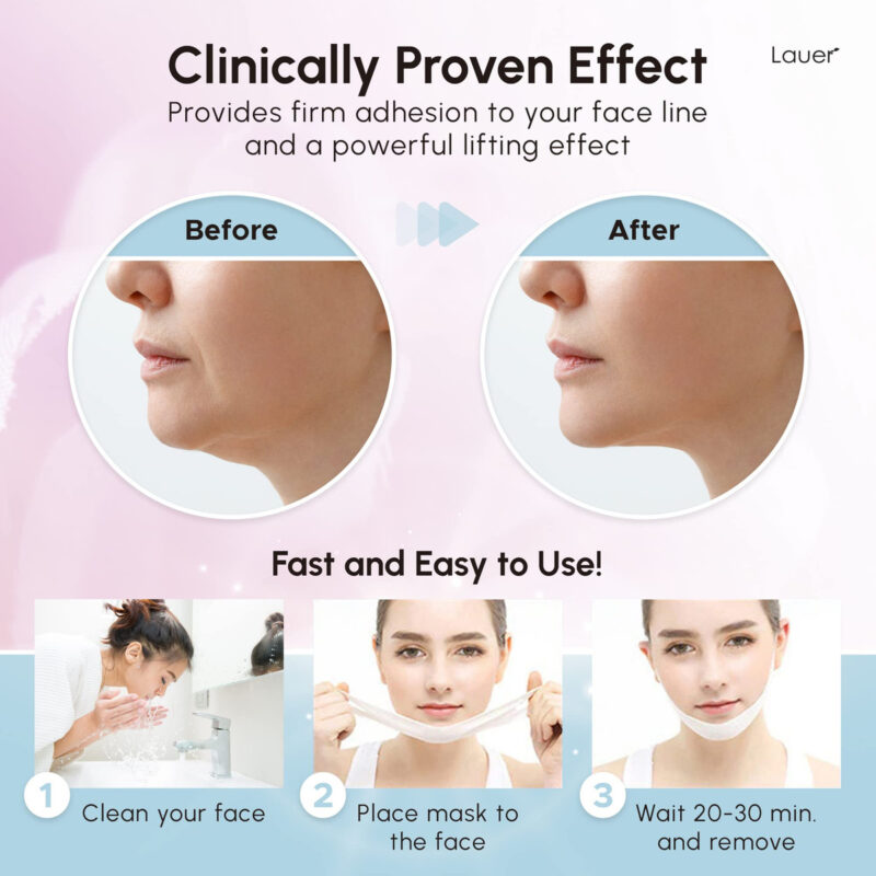 Máscara Facial Lauer Cosmetic Em Forma De V Com Colágeno 25p - Image 4