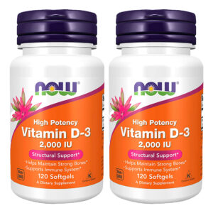 Vitamina D3 2000 Iu Alta Potência Now Foods 120softgls 2un