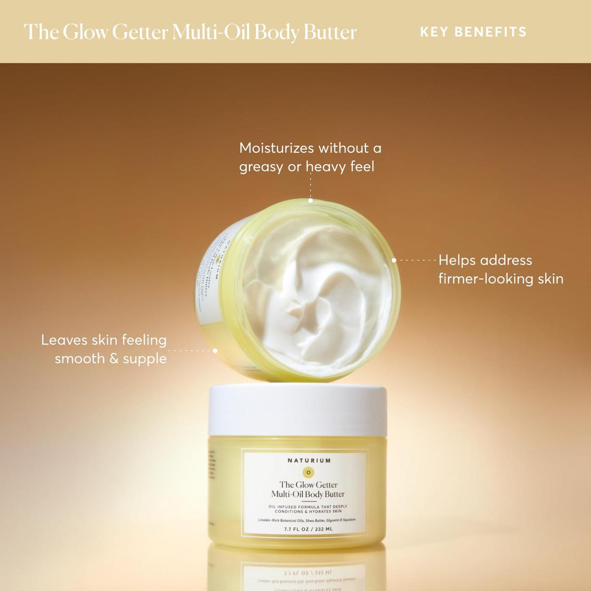 Body Butter Naturium The Glow Getter 230ml Creme Firmante - Imagem 3