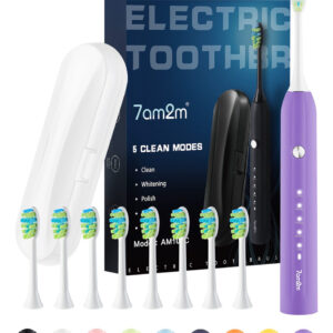 Escova De Dentes Elétrica 7am2m Sonic Para Adultos Com 8 Cab