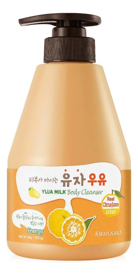 Limpador Corporal Welcos Kwailnara Yuja Milk 560g/560ml