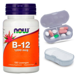 Vitamina B-12 Ácido Fólico Nowfoods 100past + Porta Cápsulas