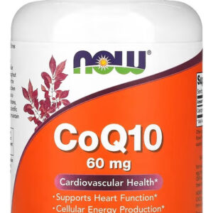 Now Foods Coq10 Cardiovascular Health 60 Mg 180 Cápsulas, Sabor Sem Sabor