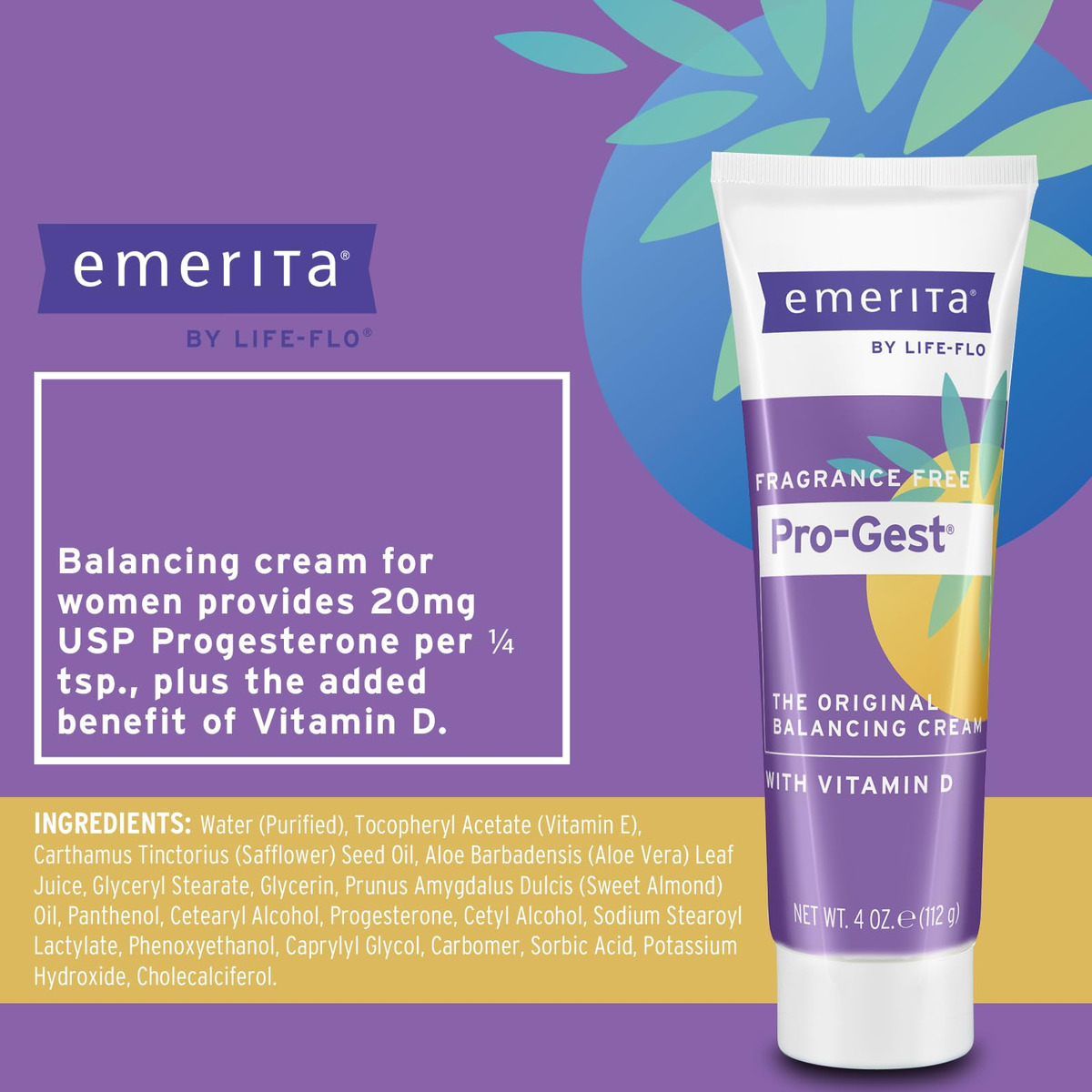 Creme De Progesterona Emerita Pro-gest Balancing Com Vitamin - Imagem 2