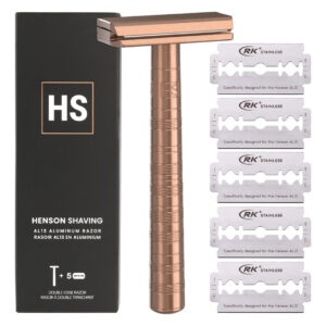 Lâmina De Barbear Henson Copper Double Edge Safety Para Home