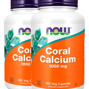 Coral Cálcio 1000mg 100 Cáps Importado 2un Now Foods