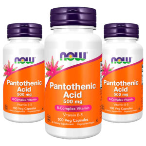 Ácido Pantotênico 500mg Now Foods Complexo B 100cap 3un