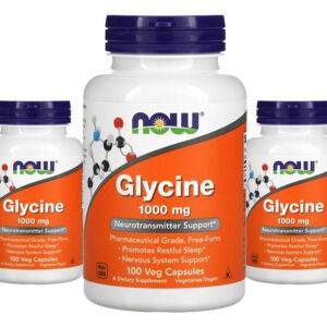 Glicina 1000mg Now Foods Glycine 100 Veg Caps 3un