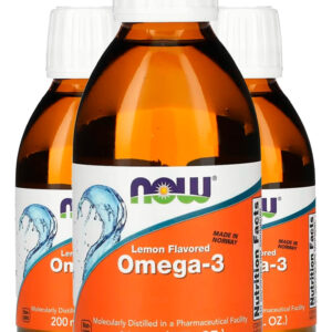 Ômega-3 Fish Oil 200ml Sabor Limão Importado 3un Now Foods