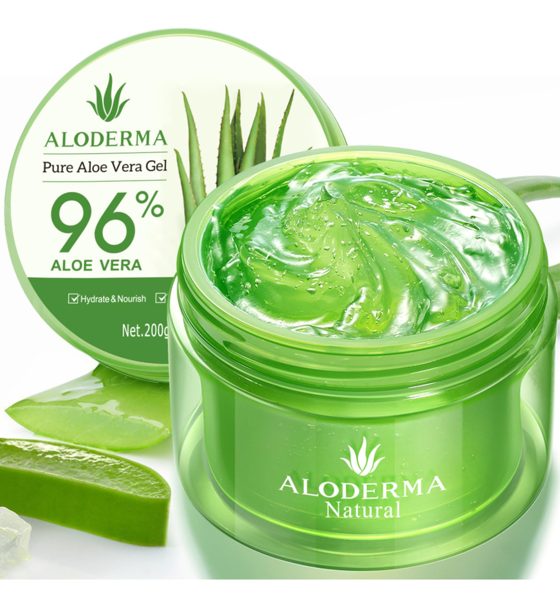Gel Aloderma Organic Aloe Vera 96% Puro Para Rosto E Corpo 2