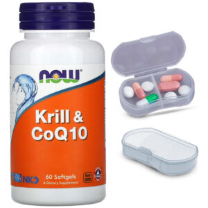 Krill E Coq10 Now Foods 60 Softgels Produto + Porta Cápsulas