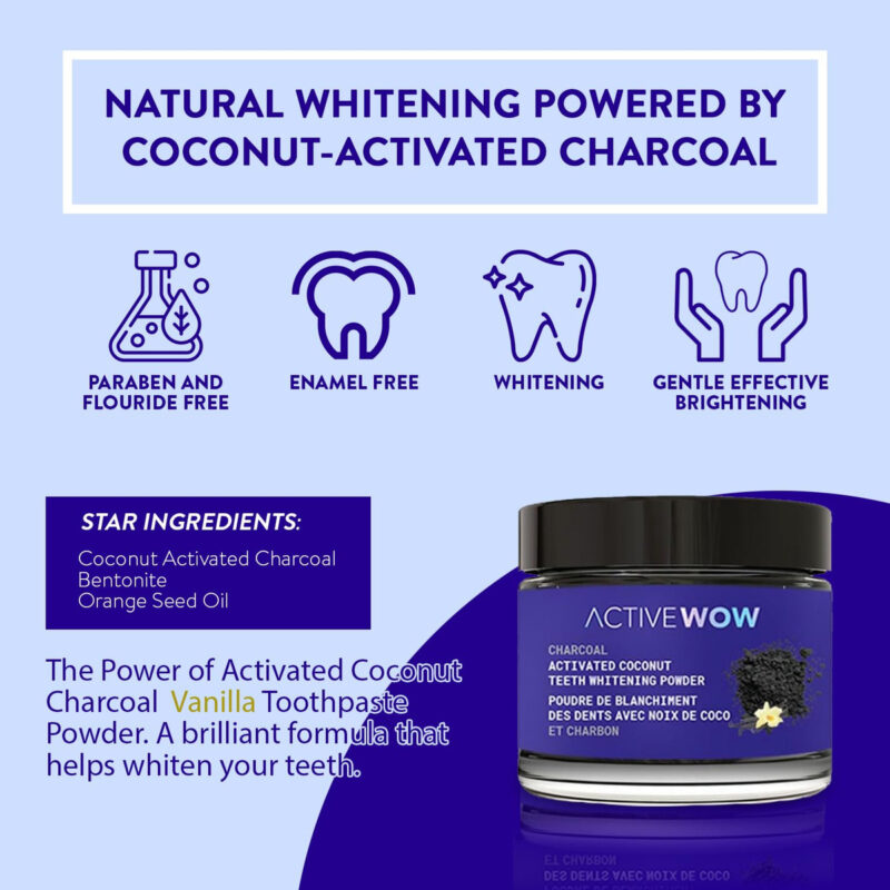 Pó Clareador De Dentes Active Wow Activated Charcoal - Image 6