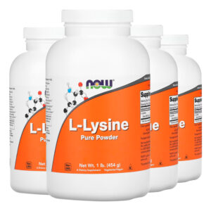 L-lisina Em Pó Puro 454 G L-lysine Importado 4un Now Foods